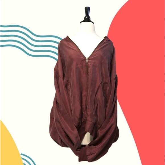 80s 90s 100% Silk bomber jacket vintage - Picture 2 of 9